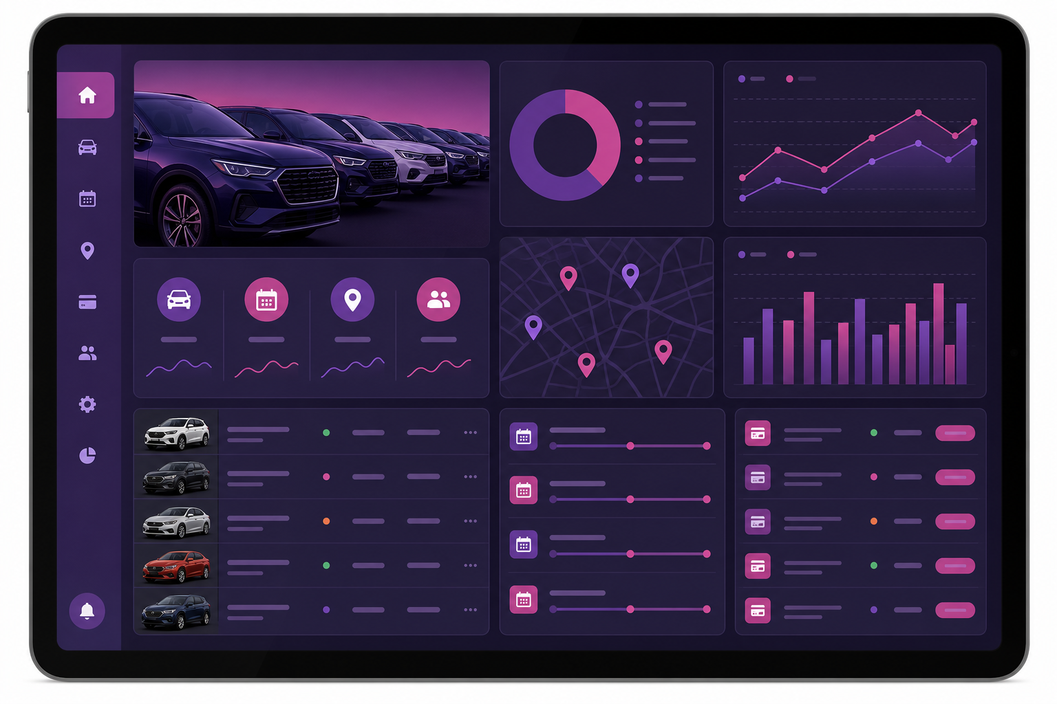 Fleet management rental app